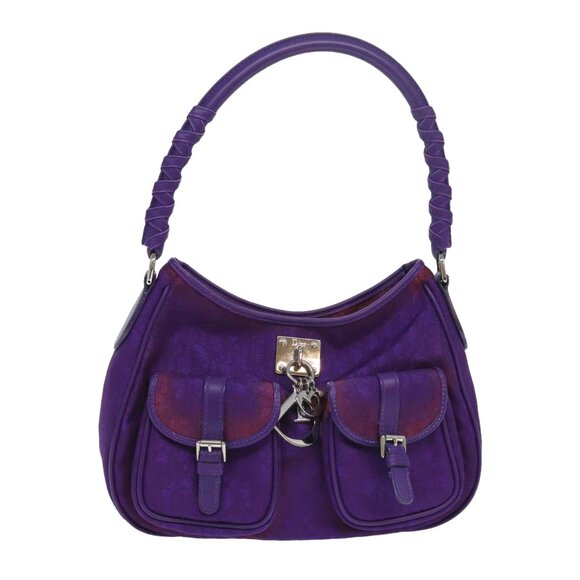 Christian Dior Purple Trotter Canvas Shoulder Bag - Picture 1 of 16